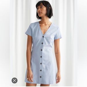 & Other Stories Hourglass Cotton Blend Mini Dress